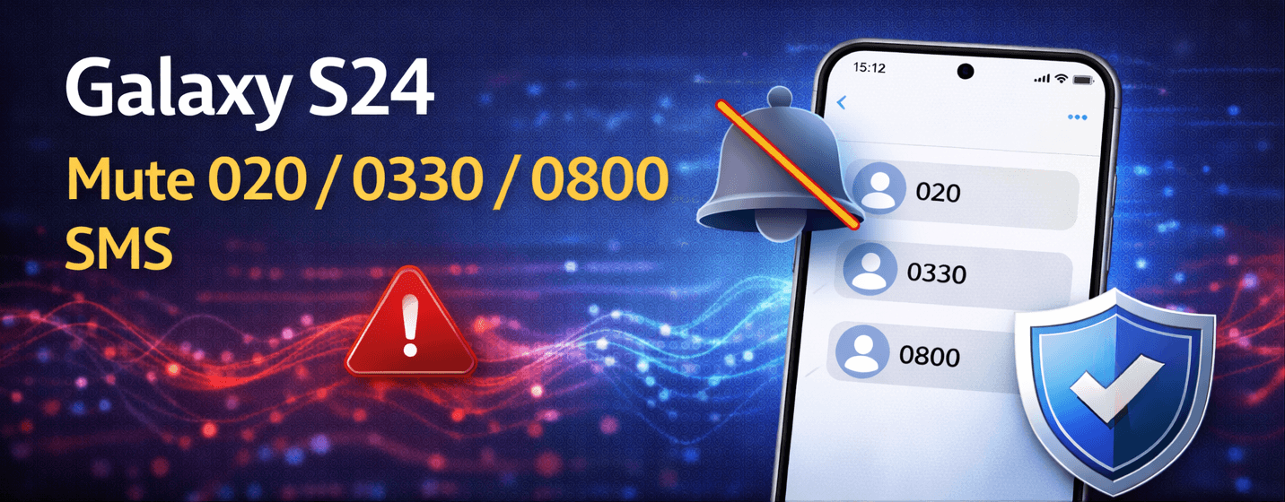 Automatically Mute Messages from 020, 0330, 0800 Numbers on Samsung Galaxy S24